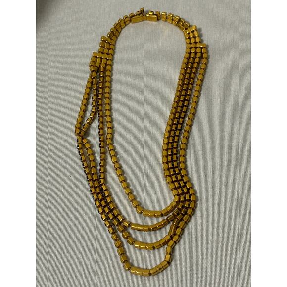 Vintage 70's Necklace Multicolor Aurora Borealis Crystals Gold Tone Stunning - Picture 7 of 7